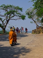 Monks on a motorcycle
