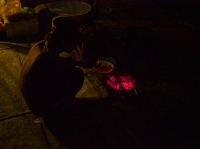 Cooking over a charcoal brazer 